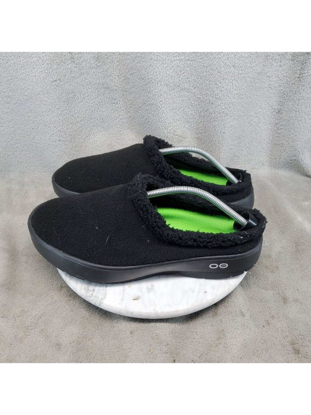 Oofos Shoes Mens Size 12.5 OOcoozie Black Slip On Mules *Read*